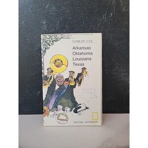 National Geographic Map Close-Up: America Arkansas Oklahoma Louisiana Texas 1974